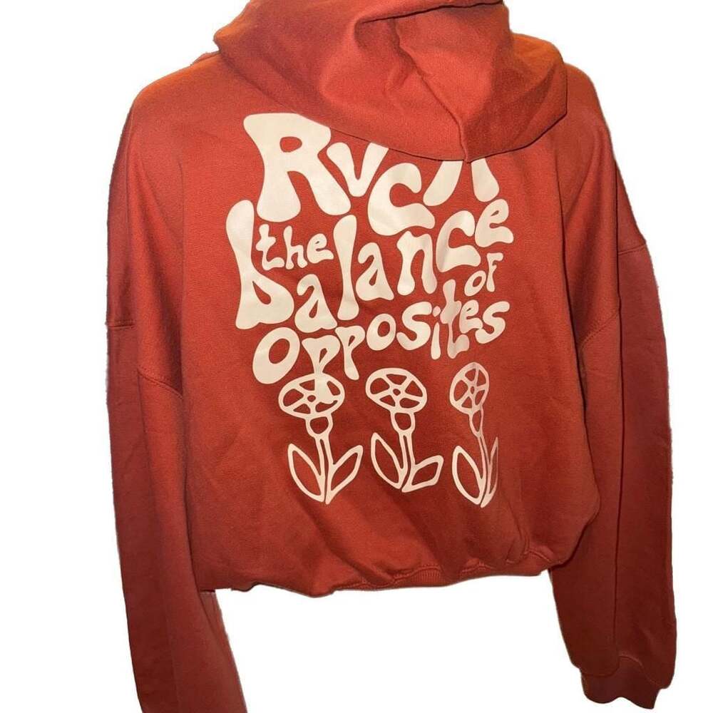 RVCA Leave Behind Women's Cropped Hoodie in Rust Size Large